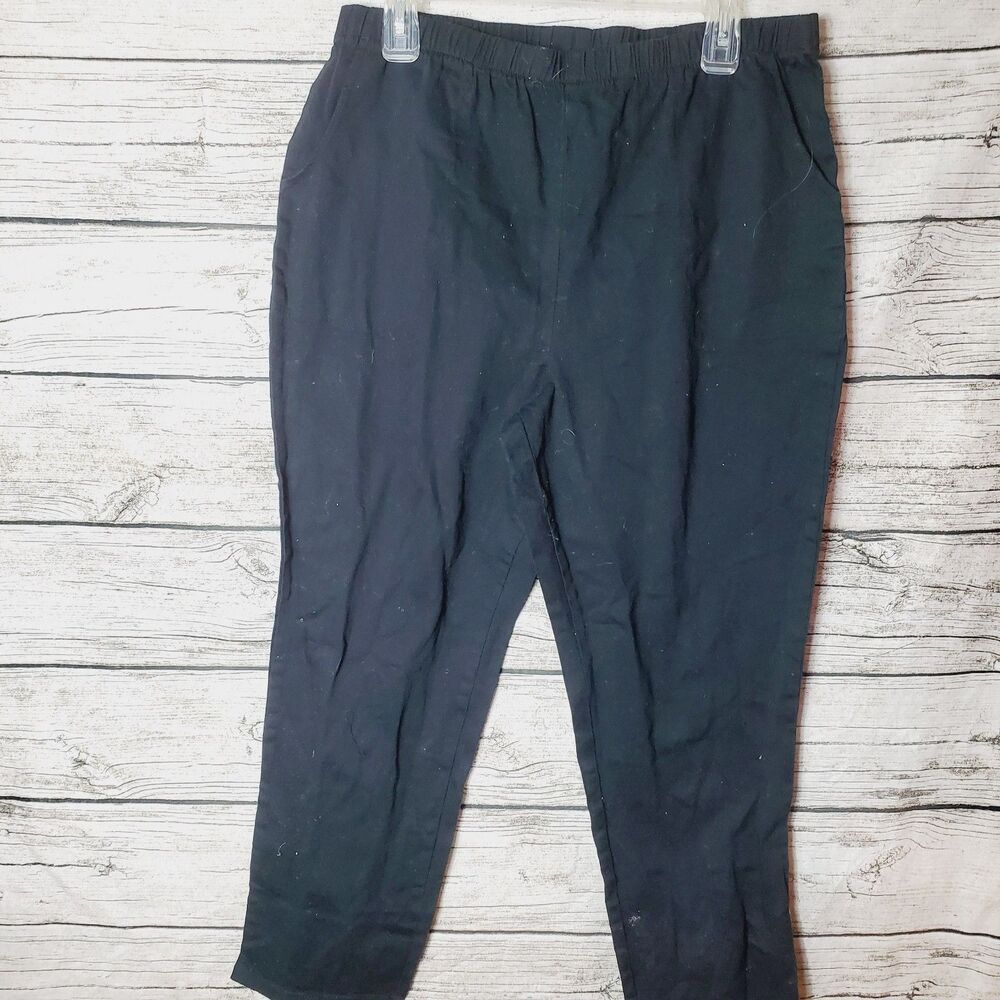 D&Co. Black Elastic Waist Comfortable Pants Size PXL